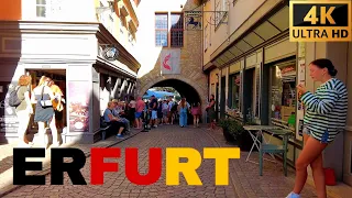 Erfurt, Germany walking tour 4K 60fps - Walking in ERFURT Old Town