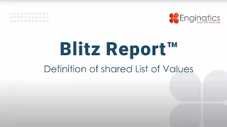 Blitz Report™ Tutorial - Definition of shared List of Values (LOV)
