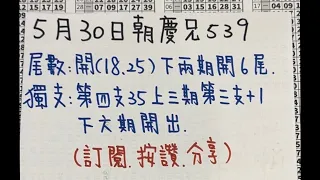 5/30朝慶兄539🧧恭喜🎉上期大毒支命中14！記得訂閱追蹤朝慶兄🔔