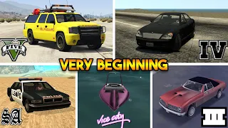 VERY BEGINNING VEHICLE IN EVERY GTA GAME ! [GTA 5, GTA 4, GTA SAN, GTA VC, GTA 3]