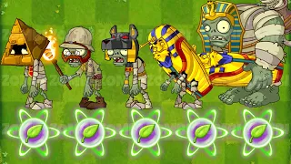 PVZ 2 Plants With 5 Plant Food VS 25  Egypy Zombie Army Who Will Win?