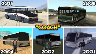 COMPARING COACH FROM VERY GTA GAME (GTA V, GTA 4, GTA SAN, GTA VC, GTA 3)