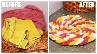 DIY Recycled Towel Bathmat