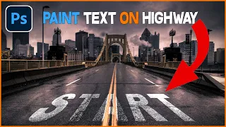 Photoshop : How to Paint Text on Road in Photoshop