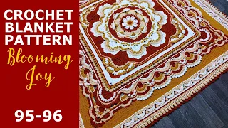 Blooming Joy Crochet Blanket Pattern Tutorial / Rounds 95-96 / Final