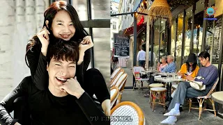 Couple Shin Min Ah & Kim Woo Bin spotted on a date in Paris
