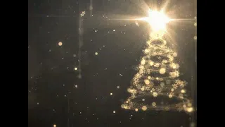 Gold text particle Christmas tree