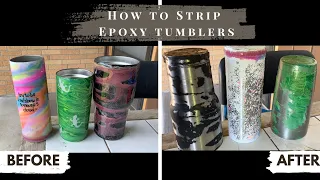 HOW TO STRIP EPOXY TUMBLERS using SOCKS from HOME!