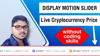 How to show live motion slider crypto currency price chart in website | Without coding skill | BY CP