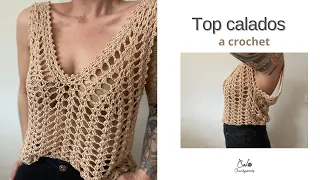 TOP CROCHET CALADO PASO A PASO MUY FACIL, CROCHET TEE, CROCHET PASO A PASO EN ESPAÑOL, CROCHET TOP