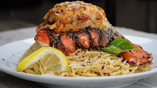 Lemon Pasta with Garlic Butter Lobster Tail Recipe | The Perfect Weeknight Dinner