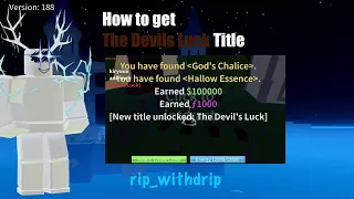 How to get „The Devils Luck“ Title in Blox Fruits | Roblox