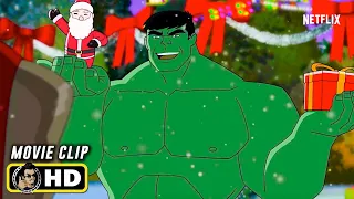 MARVEL'S SUPER HERO ADVENTURES: FROST FIGHT Clip - "Hulk & Christmas" (2015)