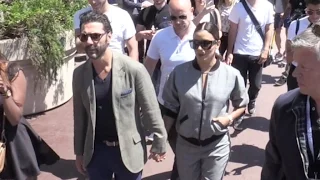 Eva Longoria and Her Husband walk hand by hand on the croisette in Cannes