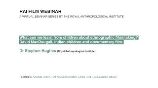 RAI Film Webinar - Stephen Hughes