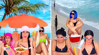 RICO VS POBRE NA PRAIA AMIGAS