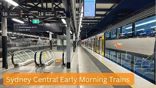 Sydney Trains Vlog 2037: Sydney Central Station Early Morning Trains