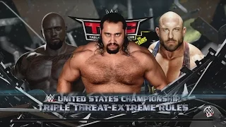 WWE 2K16 - Moose vs. Rusev vs. Ryback US TItle Bloodbath