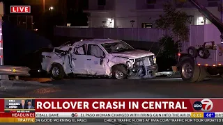 A Texas DPS Pursuit leads to a rollover crash in Central El Paso