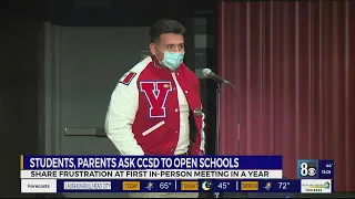 Parents, students sound off during CCSD board meeting, say they want schools open now