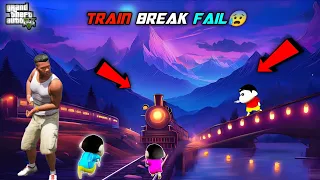 GTA 5 : Franklin & Shinchan Tried To Stop SUPERFAST TRAIN ( Stop Break Fail Challenge ) In GTA 5 !