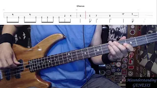 Misunderstanding by Genesis - Bass Cover with Tabs Play-Along