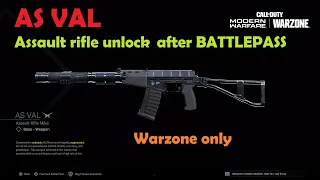 How to unlock AS VAL assault rifle after the battle pass warzone only