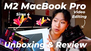 14" M2 MACBOOK PRO UNBOXING & IMPRESSIONS for final cut pro video editing and sims 4 gaming