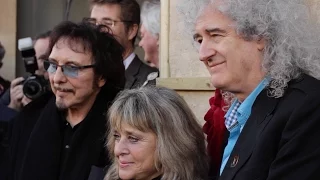 Brian May, Tony Iommi and Suzi Quatro unveil plaque in memory of drumming legend Cozy Powell.