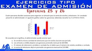 Ejercicios tipo examen de admisión 13 | Ejercicios 25 y 26