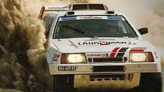 Rally 1991 Francuski Vozač Lada Samara T3 pregazio motor