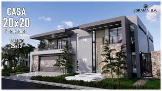 Modern House Design |20x20m 2 Storey | 5 Bedrooms Family Home