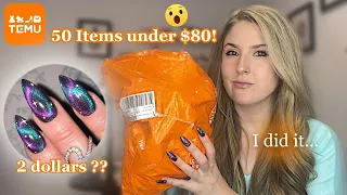 My FIRST Temu Haul | Recreating $300 Nails for CHEAP | Im Shocked With These Prices 😮😮