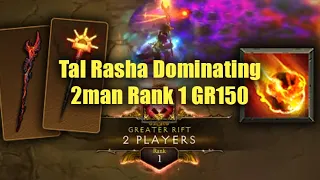 Clearing 2man Rank 1 GR150... 5x in a Row! Tal Rasha Wizard + Barb is amazing!