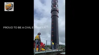 Installation of 3m diameter, 190ft long and 235 ton Steel Pile