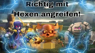 So greifst du richtig mit Hexen an!Angriffstaktik für Rathaus 12! Clash of Clans Deutsch