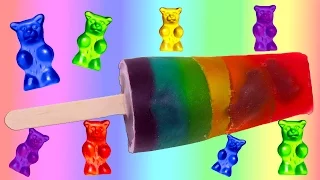 How to Make a Rainbow Jelly Popsicle w/ Gummy Bears! Awesome DIY Jello Candy Treat!