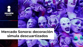 Indigna macabra decoración de Halloween por simular descuartizados en el Mercado de Sonora