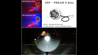 CR7 Lampu Utama Projie 3.5inc Model Spiral Kipas AE DE Rainbow Standby Running - PlanetLED