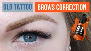 How to correct old tattoed eyebrows. Cover up PMU eyebrows #Shorts