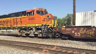 BNSF Chillicothe sub action in Chillicothe, IL on a hot September Day w/ CSX SD40-3 + more 09/24/17