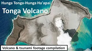 Tonga Hunga Ha'apai Volcano & Tsunami Footage