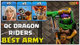 Strongest Th14 Attack! Th14 Queen Charge Dragon Rider | Th14 Dragon Rider Strategy in Coc
