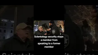 Scientology security guard forces elderly man back inside😳 #scientology