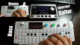 Adding Bass + Drums to a (sketchy) Guitar groove using an OP-1 and Boss Micro  BR-80 recorder