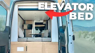 The PERFECT Van with an Elevator Bed | VAN TOUR