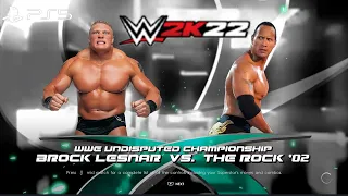 WWE 2K22 (PS5) - THE ROCK vs BROCK LESNAR GAMEPLAY | WWE UNDISPUTED TITLE MATCH: SUMMERSLAM 2002