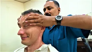 Singing Barber! First time getting furious head massage