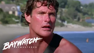 MITCH RESCUES A WOMAN DROWNING... Watch What Happens NEXT! Baywatch Remastered