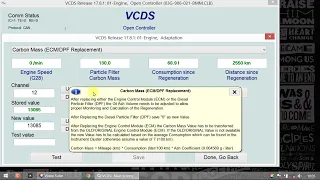 VCDS - DPF (FAP) - Reset value  to 0%